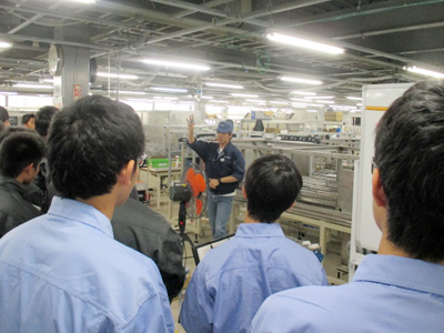 松本工業高等学校 生徒２４名工場見学